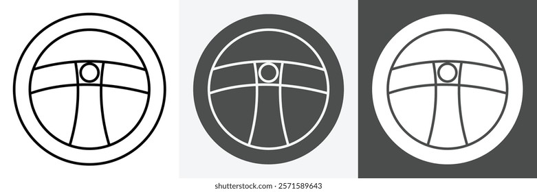 Steering Wheel icon set vector art