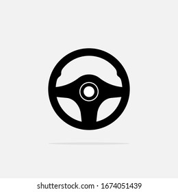 Steering wheel icon with shadow