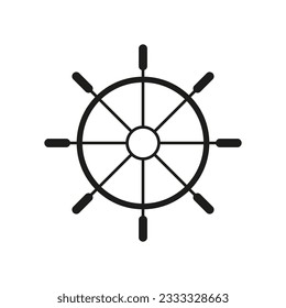 Steering wheel icon. The steering wheel of a ship. Vector illustration. EPS 10.