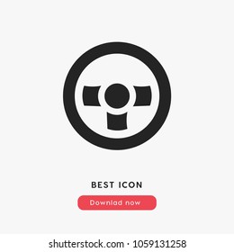 Steering wheel icon sign , car symbol vector illustration for web and mobil app isolated on grey background