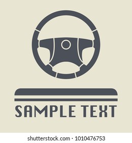 Steering wheel icon or sign, vector illustration