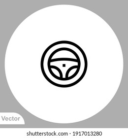 Steering wheel icon sign vector,Symbol, logo illustration for web and mobile