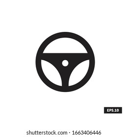 Steering wheel Icon, Steering wheel Sign/Symbol Vector