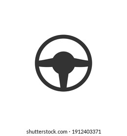 Steering wheel icon in simple design. Vector illustration