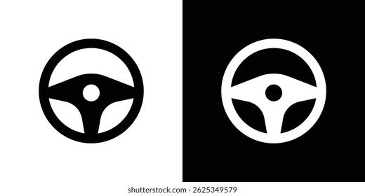 Steering wheel icon simple line vector. Symbol, logo.