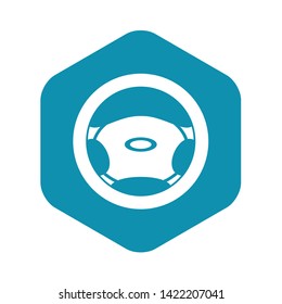 Steering, wheel icon in simple style on a white background vector illustration
