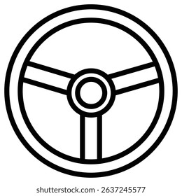 steering wheel icon Simple thin line stroke