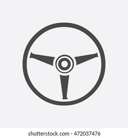 Steering wheel icon. Single silhouette auto parts icon from the big car set - stock vector