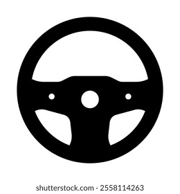 Steering wheel icon solid style transparent