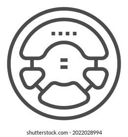 Steering wheel icon, square line vector icon.