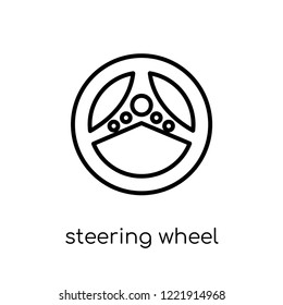 steering wheel icon. Trendy modern flat linear vector steering wheel icon on white background from thin line Entertainment collection, outline vector illustration