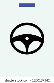 Steering wheel icon, Vector