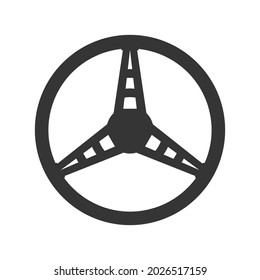 Steering wheel icon - vector. Car Steering wheel in flat style. Steering wheel isolated.