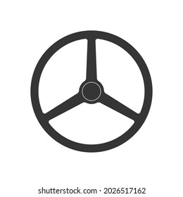 Lenkradsymbol - Vektorgrafik. Lenkrad im flachen Stil. Lenkrad einzeln.