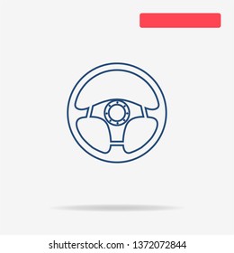 Steering wheel icon. Vector concept illustration for design.