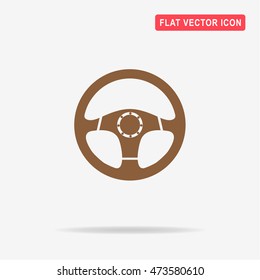 Steering wheel icon. Vector concept illustration for design.
