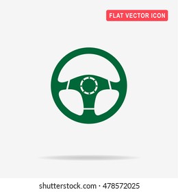 Steering wheel icon. Vector concept illustration for design.