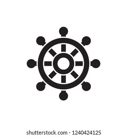 steering wheel icon vector with glyph style. diving glyph icon