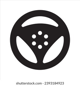 Steering wheel icon. Vector and glyph