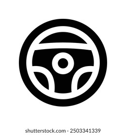 steering wheel icon. vector glyph icon for your website, mobile, presentation, and logo design.