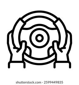 Steering Wheel Icon. Vector Graphic Illustration.