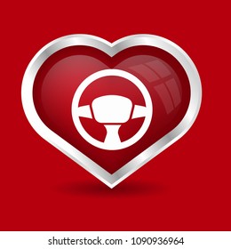 steering wheel icon. vector illustration