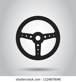 Steering wheel icon. Vector illustration. Business concept car wheel pictogram.