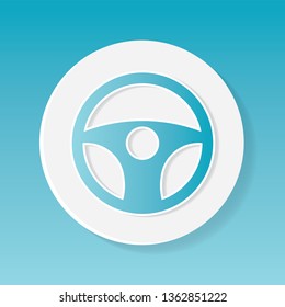 steering wheel icon- vector illustration