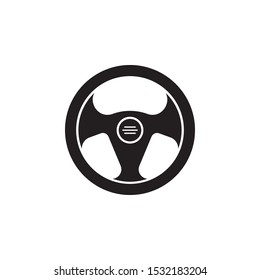 Steering wheel icon. Vector illustration.