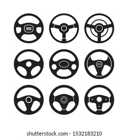 Steering wheel icon. Vector illustration.