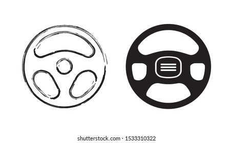 Steering wheel icon. Vector illustration.