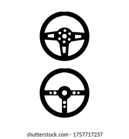 Steering wheel icon vector illustration with white background. Uses for web and print