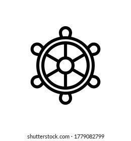 steering wheel icon vector illustration outline style. summer icon set.