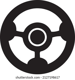 Ilustración vectorial del icono de la rueda de dirección sobre fondo blanco..eps
