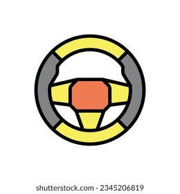 Ilustración del vector de iconos de la rueda de dirección