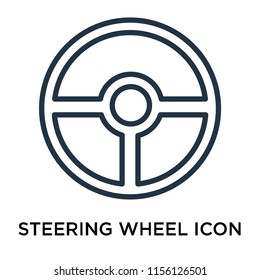 Steering wheel icon vector isolated on white background, Steering wheel transparent sign , line symbol or linear element design in outline style