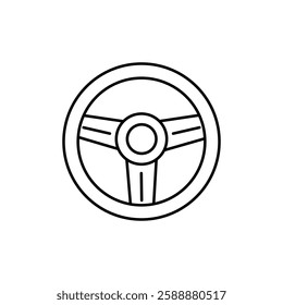 Steering wheel icon Vector logo set flat