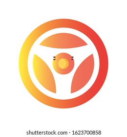 Steering wheel icon vector on white background