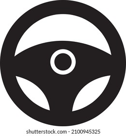 Steering wheel icon. Vector on white background..eps
