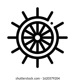 Steering Wheel Icon Vector. Outline Steering Wheel Sign. Isolated Contour Symbol Illustration