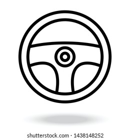 steering wheel icon vector template. Best logo or label Car elements. Line style logotype. Easy to use business template. Vector abstract sign or emblem