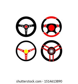 steering wheel icon vector trendy flat design