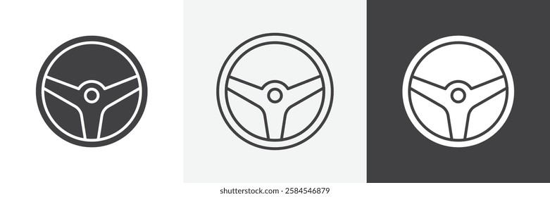 Steering wheel icons graphics pack vectors.