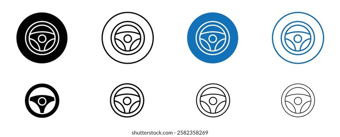 Steering wheel icons pack vectors for app and web ui designs