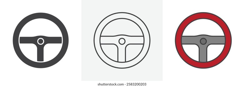 Steering wheel icons pack for website designs