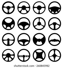 Steering wheel icons set