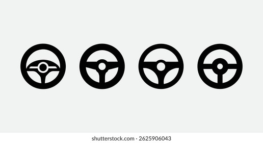 Steering Wheel Icons, steering is a symbol of artificial intelligence. wheel car logo templates flat vector icon from steering wheel, steer sign . driving symbol . auto	