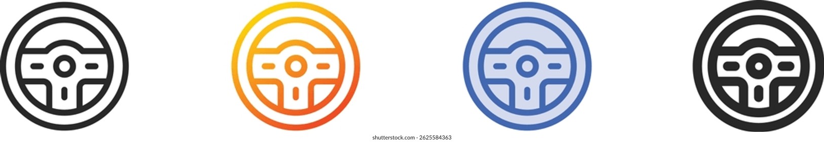 steering wheel icon.Thin Linear, Gradient, Blue Stroke and bold Style Design Isolated On White Background