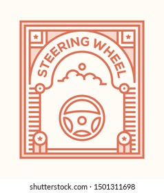 STEERING WHEEL AND ILLUSTRATION ICON CONCEPT