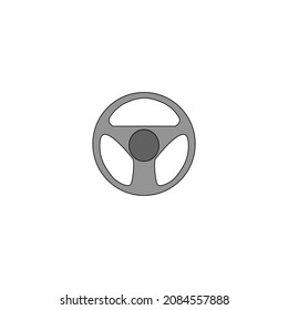 Steering wheel Illustration, Steering wheel Icon vector.